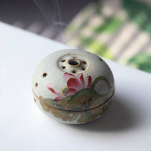 Load image into Gallery viewer, Hand-Painted Lotus Incense Holder
