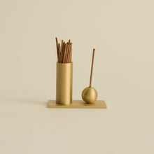 Load image into Gallery viewer, Cylinder & Sphere Brass Incense Holder