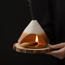 Load image into Gallery viewer, Mount Fuji Ceramic Incense Fireplace & Wooden Coaster